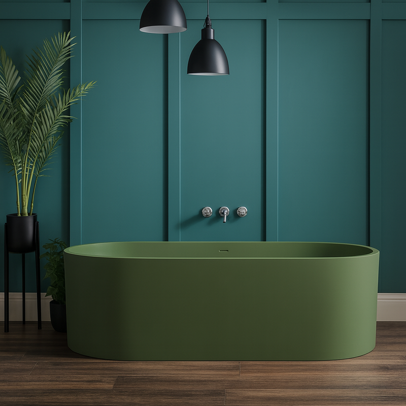 BC Designs Portman Cian Solid Surface Oval Double Ended Freestanding Bath