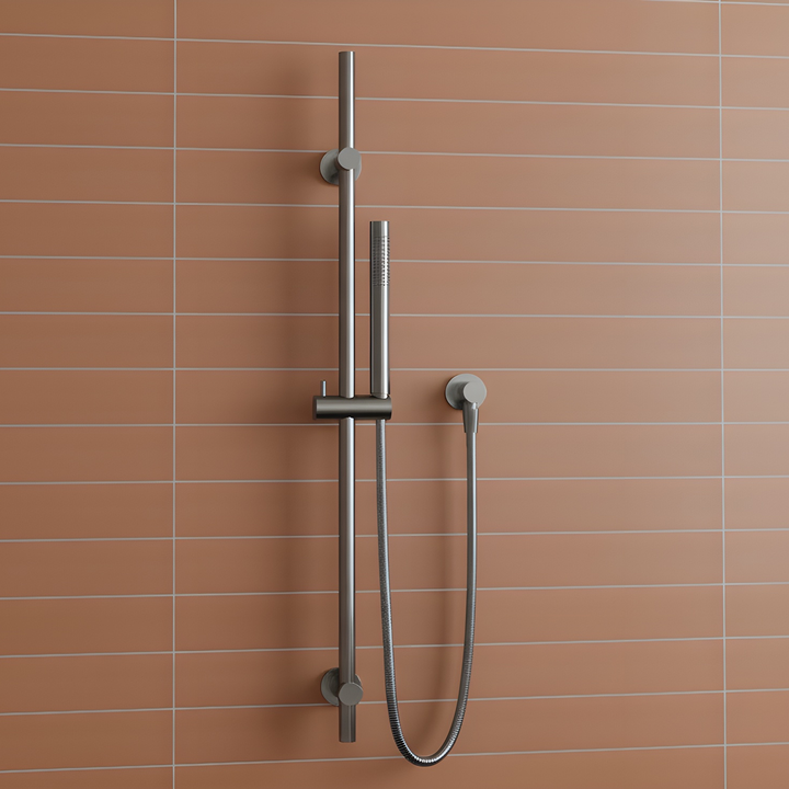 Hib - Rivex Slide Riser Rail Shower Kit with Wall Outlet - Matt Black ...