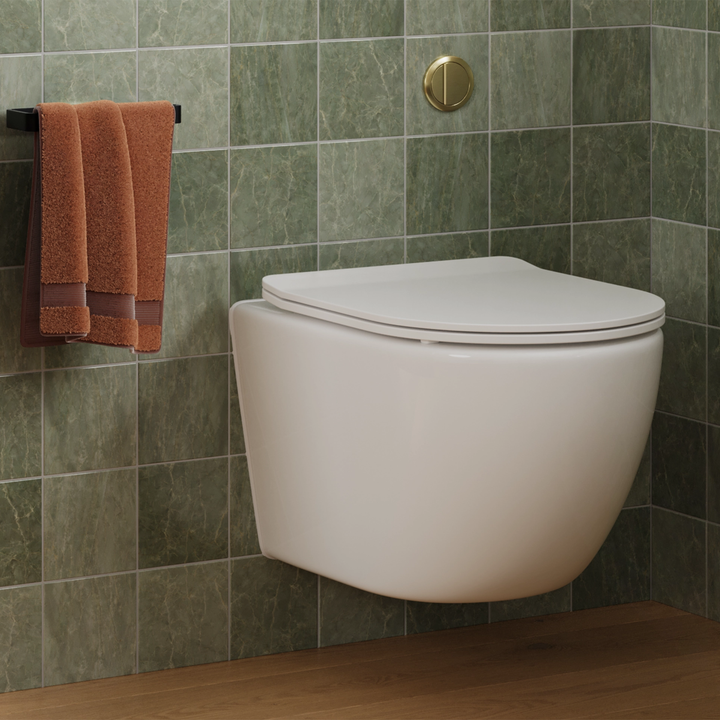 Hib - Aero Wall Hung Curved Toilet - White