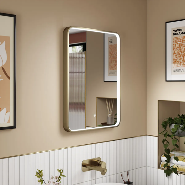 Hudson Reed - Brushed Brass Frame LED Mirror