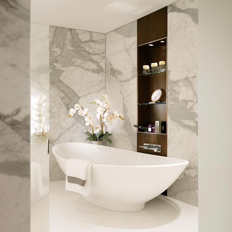 BC Designs Kurv Cian Solid Surface Freestanding Bath