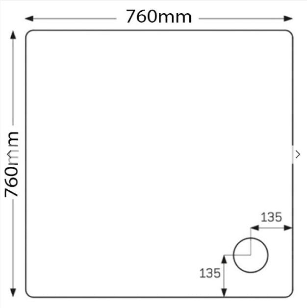 JTFUSION 760 X 760 WHITE ANTI-SLIP TRAY WITH WASTE