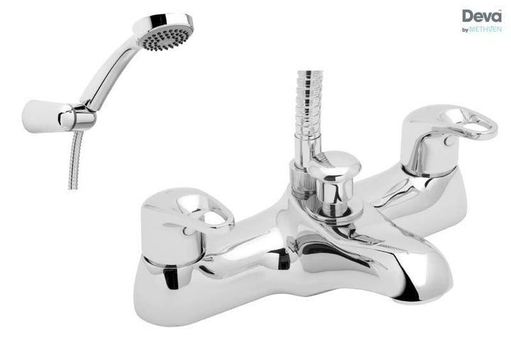 Methven Deva Lace Brass Deck Mounted Bath Shower Mixer Chrome