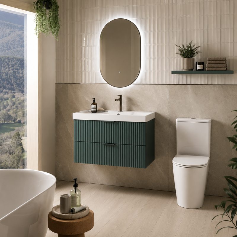 Tavistock Cadence 800 Fluted Wall Mounted Unit - Matt Viridian Green