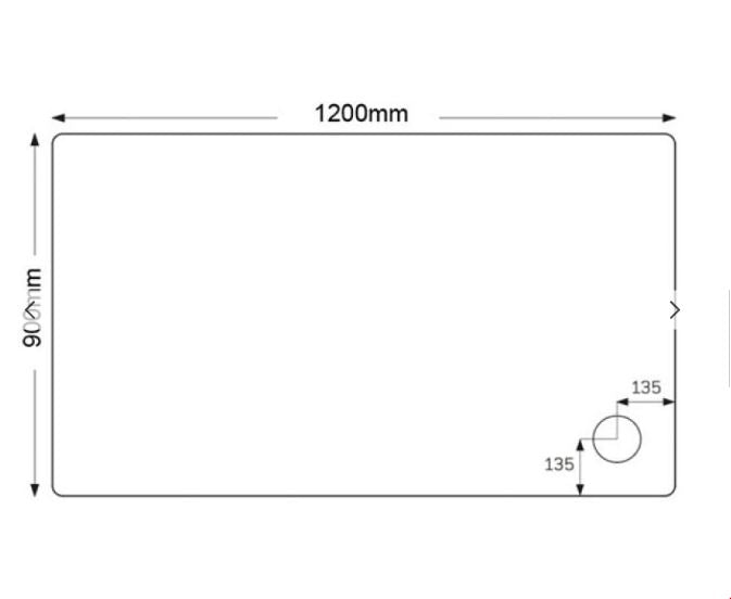JTFUSION 1200 X 900 WHITE ANTI-SLIP TRAY WITH WASTE