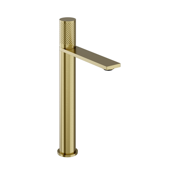 Hib - Dotto Tall Mono Basin Mixer - Brushed Brass