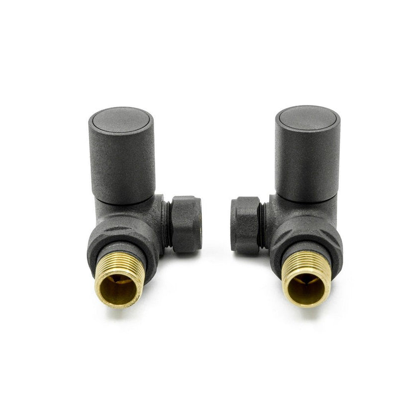 Reina Crova Corner Steel Radiator & Towel Rail Valve Anthracite