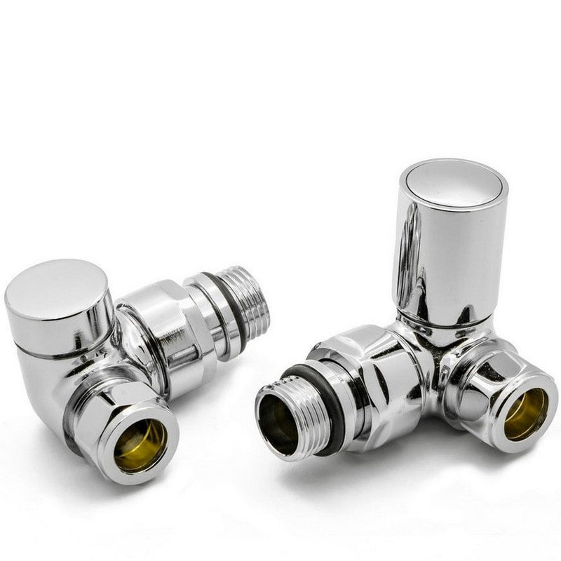 Reina Crova Corner Steel Radiator & Towel Rail Valve Chrome