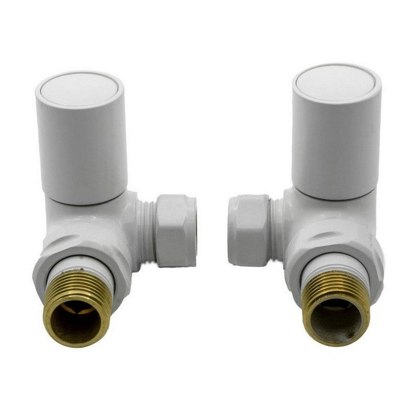 Reina Crova Corner Steel Radiator & Towel Rail Valve White