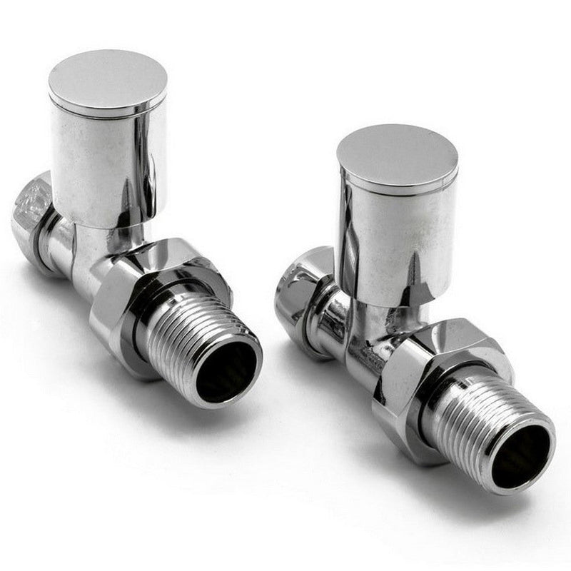 Reina Portland Straight Steel Radiator & Towel Rail Valve Chrome Polished