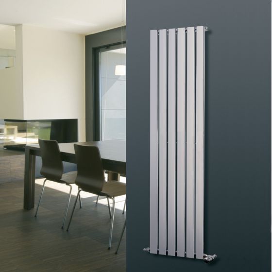 Silver Single Flat Panel Vertical Radiators – Designerbathroomstore
