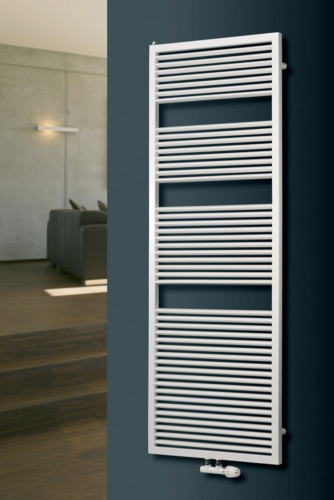 MaxtherM Denbigh Steel White Designer Heated Towel Rail 1270mm H x 600mm W