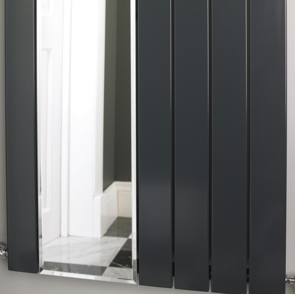 Mirror Panel Single MaxtherM Newport Mirror Steel Anthracite Single Panel ...