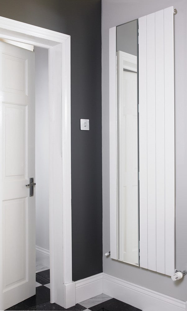 MaxtherM Newport Mirror Steel White Vertical Designer Radiators 1800mm H x 595mm W - Central Heating