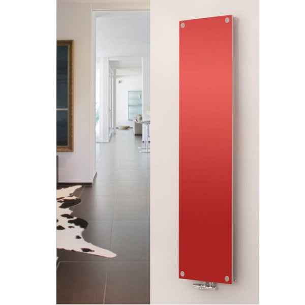 MaxtherM Prescott Steel Red Vertical Designer Radiator 1800mm H x 445mm W - Central Heating