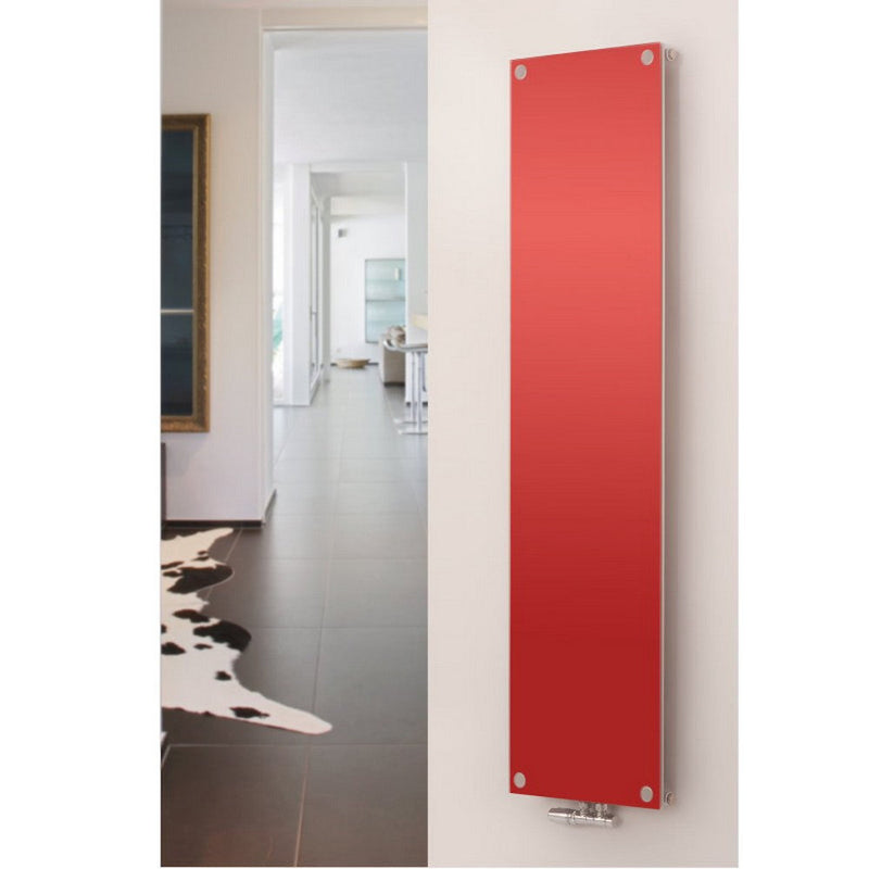 MaxtherM Prescott Steel Red Vertical Designer Radiator 1800mm H x 445mm W - Central Heating