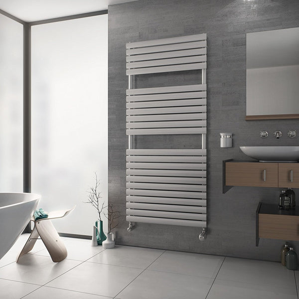MaxtherM Ledbury Primus Steel White Designer Heated Towel Rail 1164mm H x 600mm W