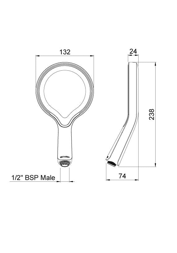 Methven Aio Aurajet Shower Handset Chrome