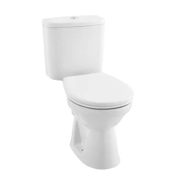 Kartell Milton Close Coupled Toilet with Push Button Cistern - Soft Close Seat