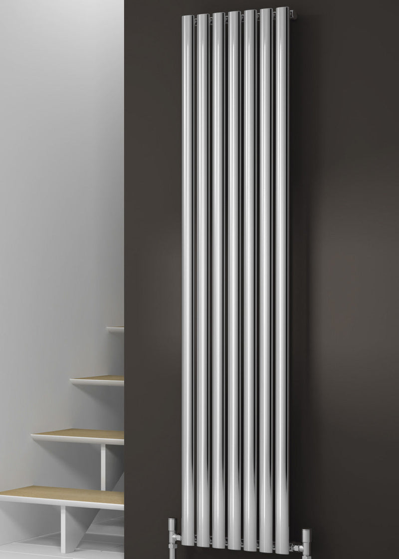 Reina Neva Steel Chrome Single Vertical Designer Radiator