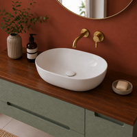 Tailored Bathrooms - Lucca Counter Top Ceramic Basin 500 x 380mm Gloss White