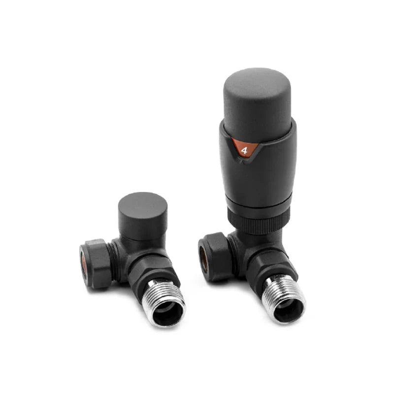 Reina Modal Trv Corner Steel Radiator & Towel Rail Valve Anthracite
