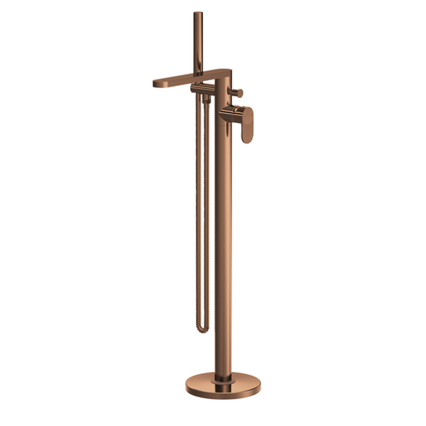 Nuie - Cyprus - Freestanding Bath Shower Mixer with Kit - Brush Bronze