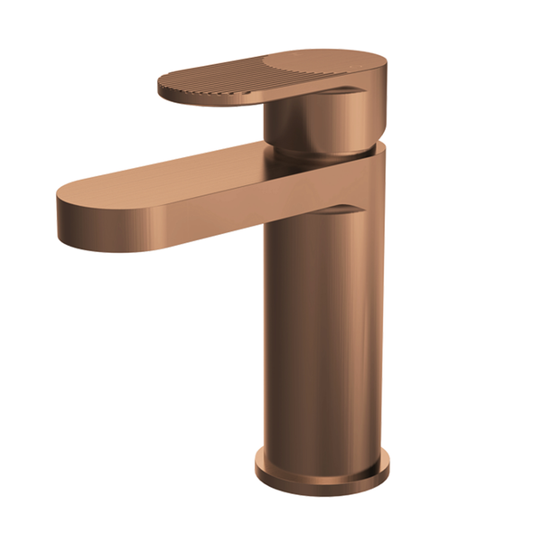 Nuie - Fluted Mono Basin Mixer Tap- P/B Waste - Brush Bronze
