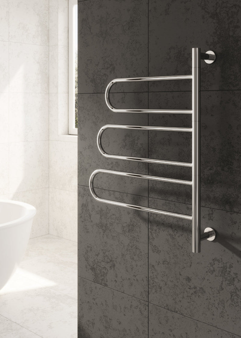 Reina Orne Straight Stainless Steel Polished Heated Towel Rail Radiator
