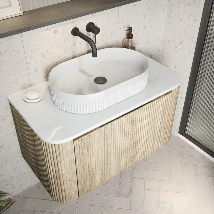 Scudo - Fluted Oval Basin