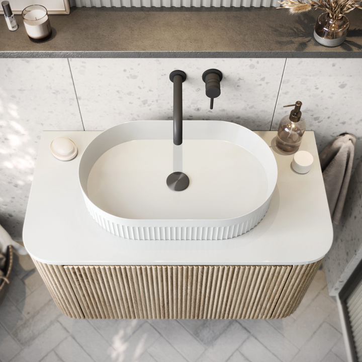Scudo - Fluted Oval Basin