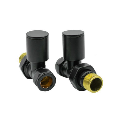 Reina Portland Premium Stylish and Durable Straight Radiator Valves Black