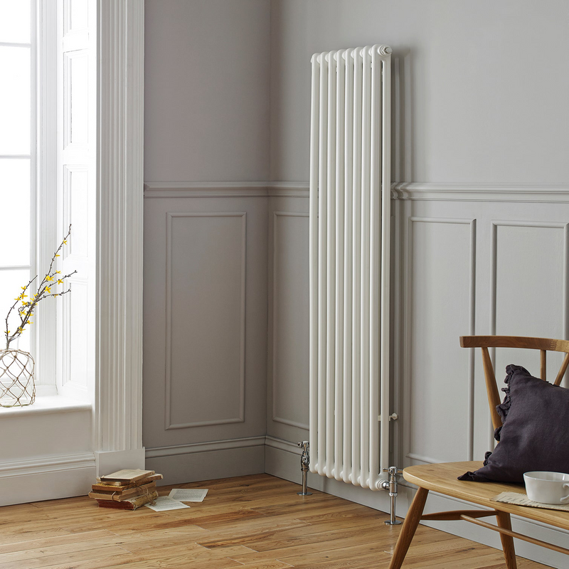 Kartell Laser Steel Vertical Column Radiator - Klassic White