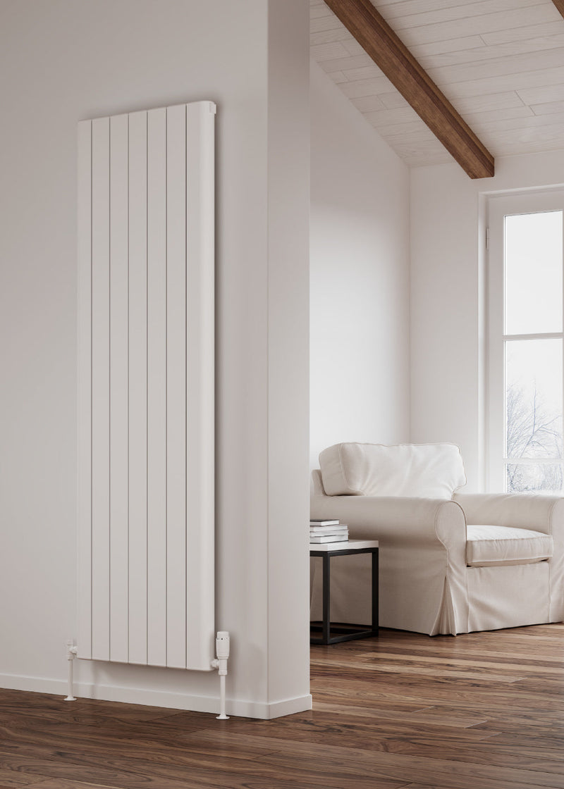 Reina Ragano White Vertical Aluminium Radiator Central Heating