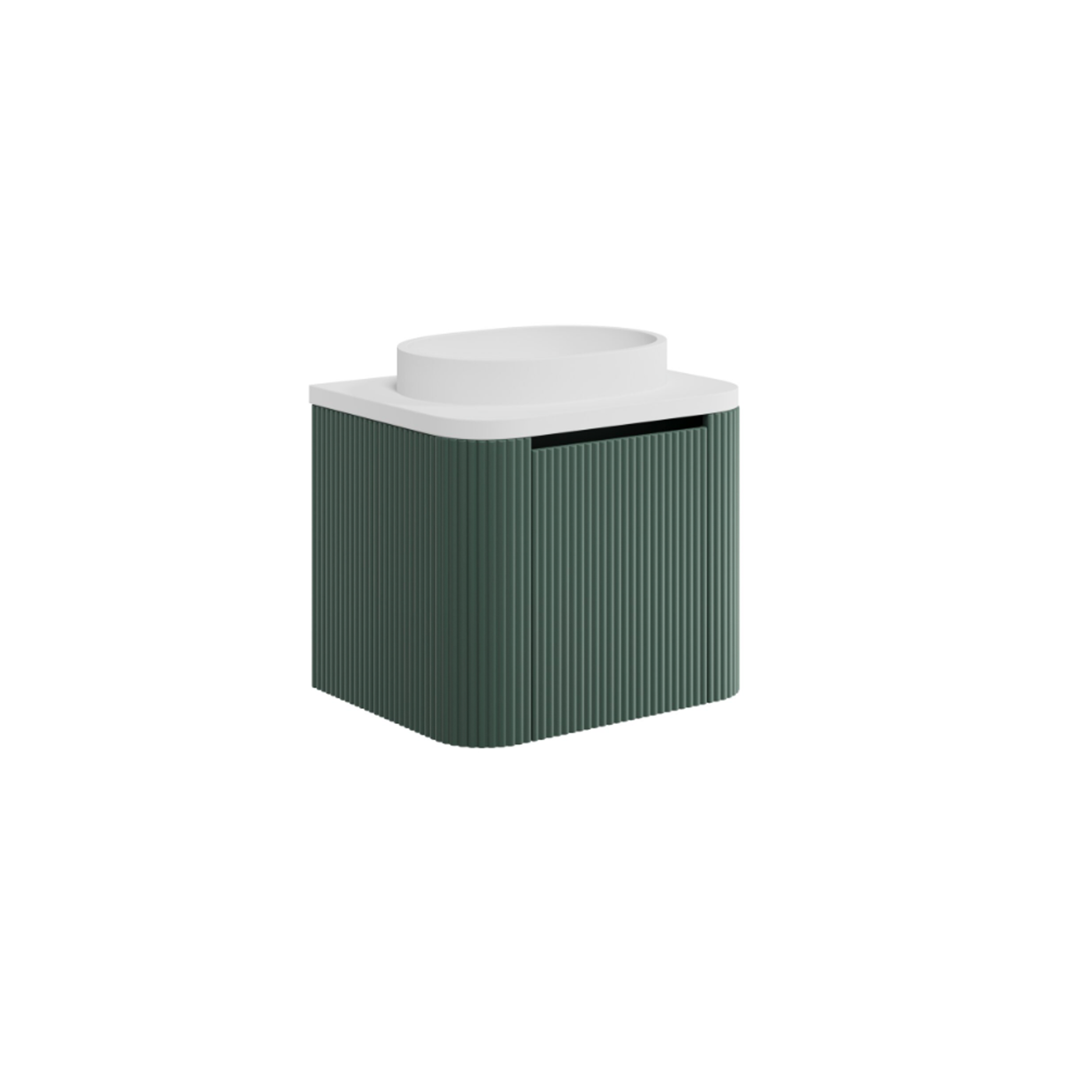 Scudo - Linea Curve Wall Mounted Unit - Reed Green – Designerbathroomstore
