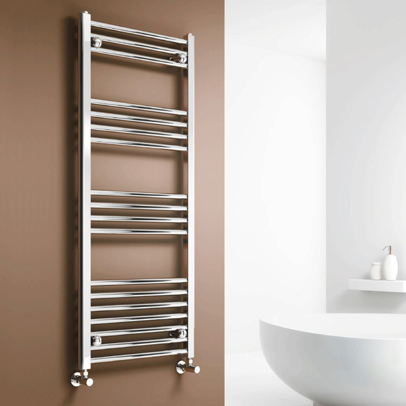 Reina Capo Steel Chrome Flat/Straight Heated Towel Rail Radiator