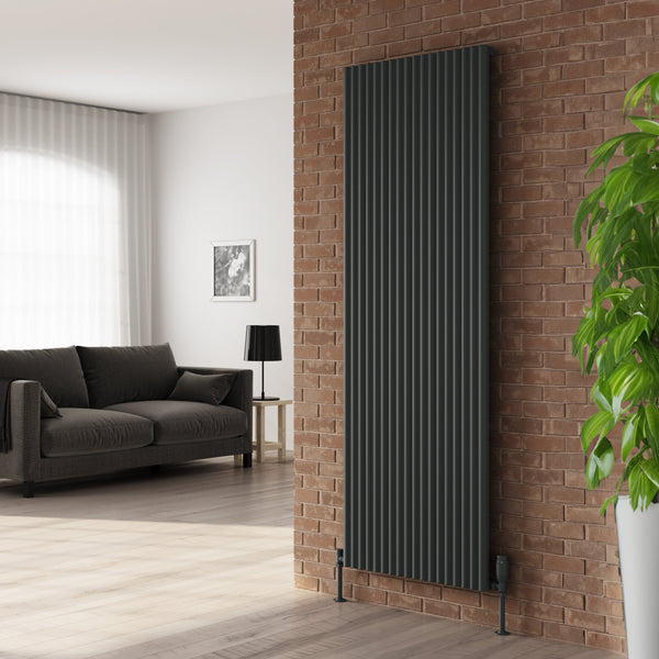 Reina Delia Anthracite Vertical Aluminium Radiator Central Heating