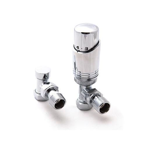 Reina Modal Trv Angled Steel Radiator & Towel Rail Valve Chrome Polished