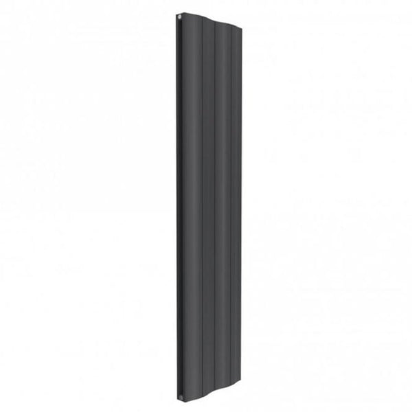 Reina Wave Anthracite Double Panel Vertical Aluminium Radiator 1800mm H x 412mm W - Central Heating