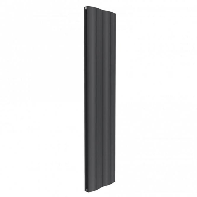 Reina Wave Anthracite Double Panel Vertical Aluminium Radiator 1800mm H x 412mm W - Central Heating
