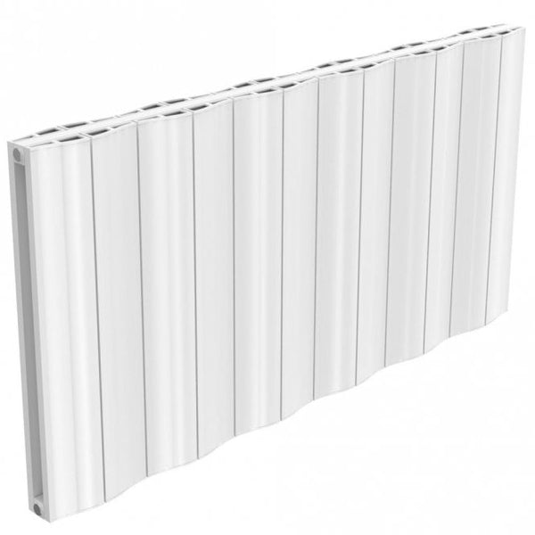 Reina Wave White Double Panel Aluminium Radiator 600mm H x 1244mm W - Central Heating