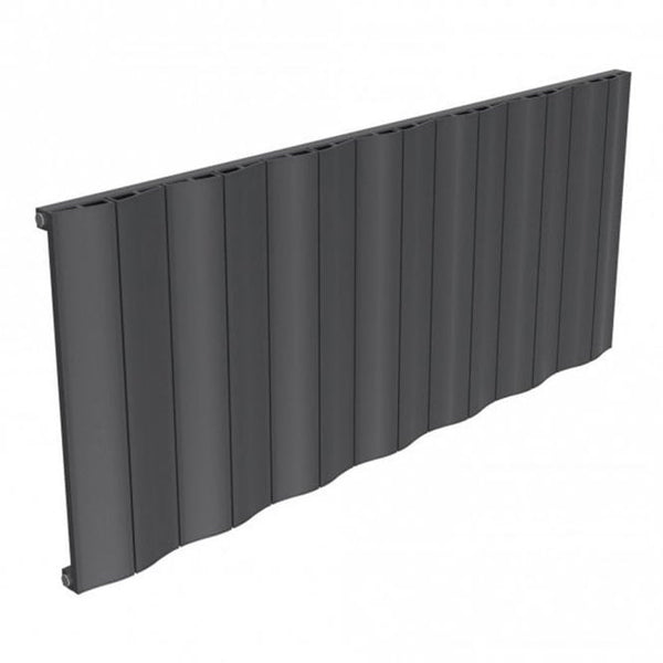 Reina Wave Anthracite Single Panel Aluminium Radiator 600mm H x 1452mm W - Central Heating