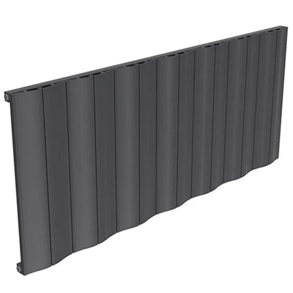 Reina Wave Anthracite Single Panel Aluminium Radiator 600mm H x 828mm W - Central Heating