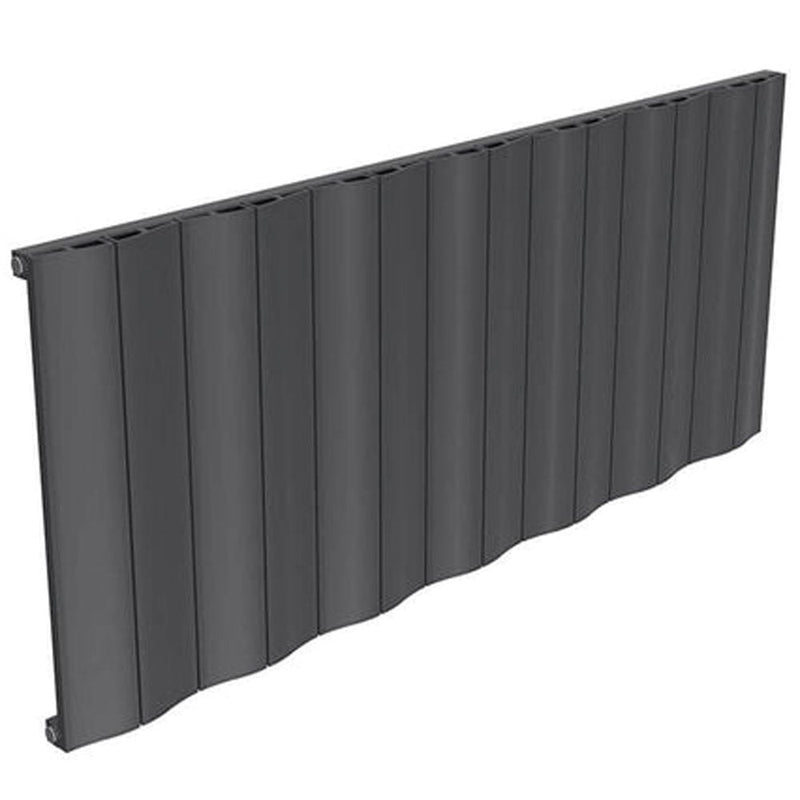 Reina Wave Anthracite Single Panel Aluminium Radiator 600mm H x 828mm W - Central Heating