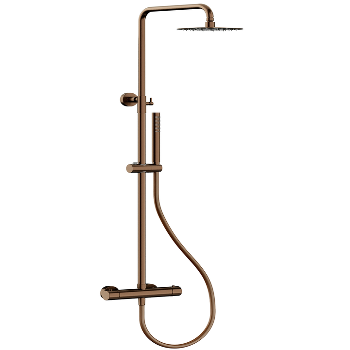 Bronze shower system with handheld shower head