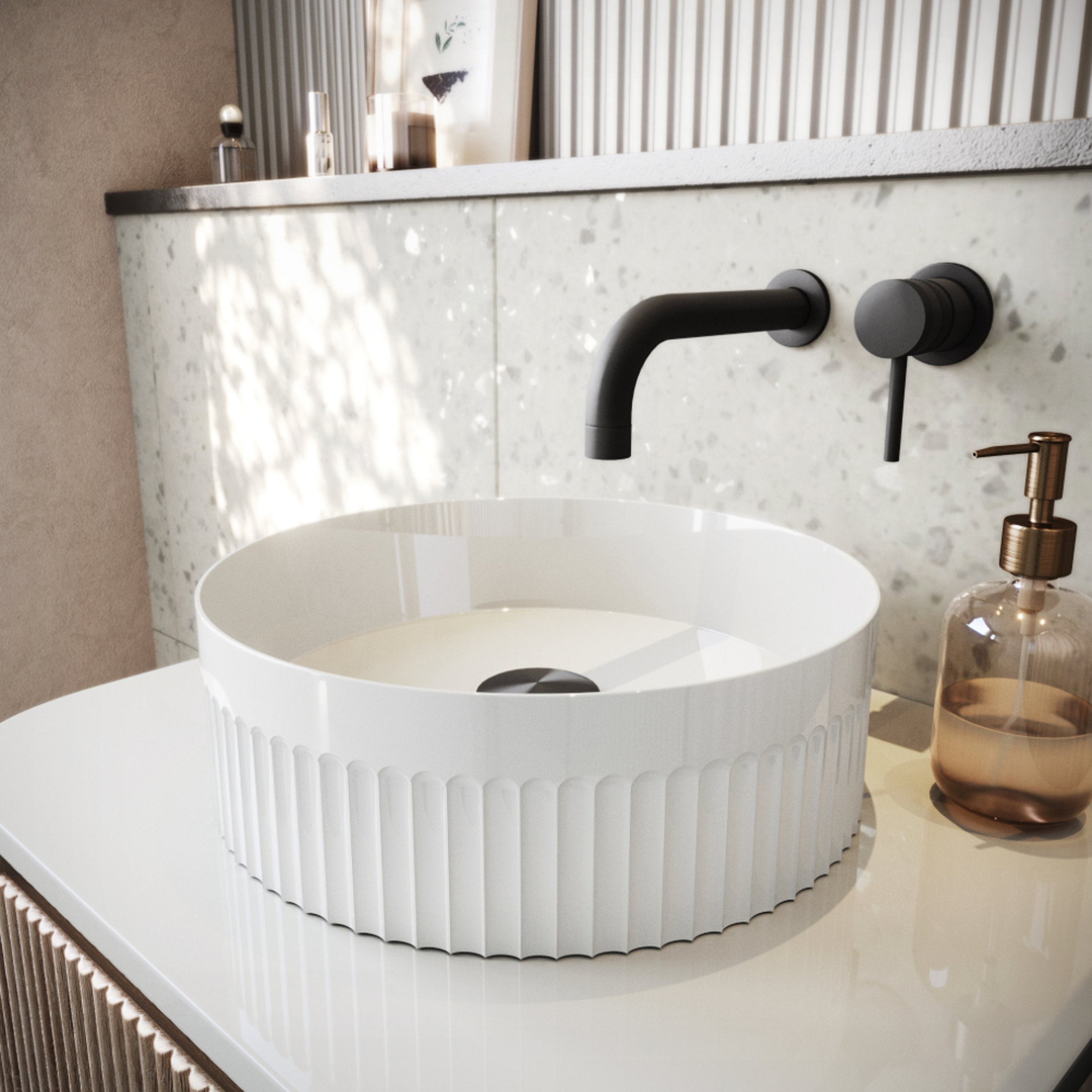 Scudo - Fluted Round Basin | Designerbathroomstore