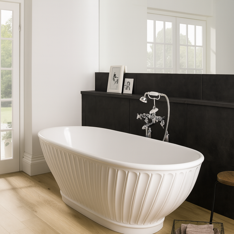 BC Designs Casini Cian Solid Surface Freestanding Bath