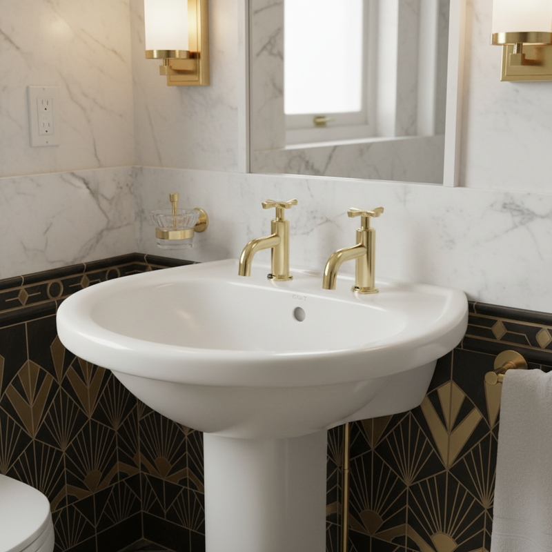 Riviera Gold Basin Pillar Taps - Two Taps Only