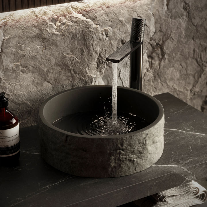 Hib - Petro Stone Effect Concrete Vessel Basin - Alabaster White