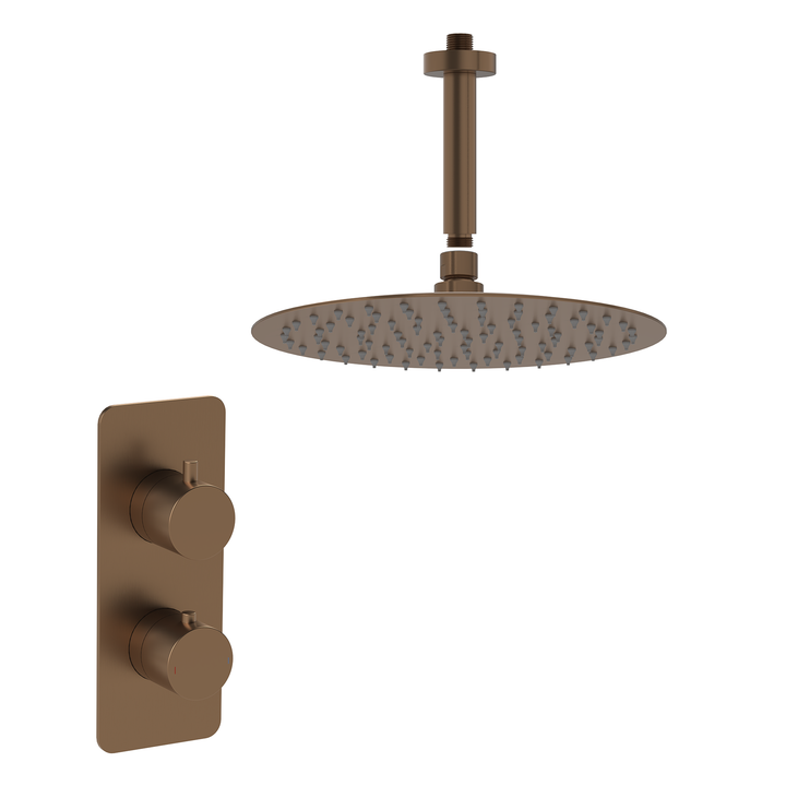 Hib - Rivex Single Outlet Valve Concealed Shower Sets - Brushed Bronze